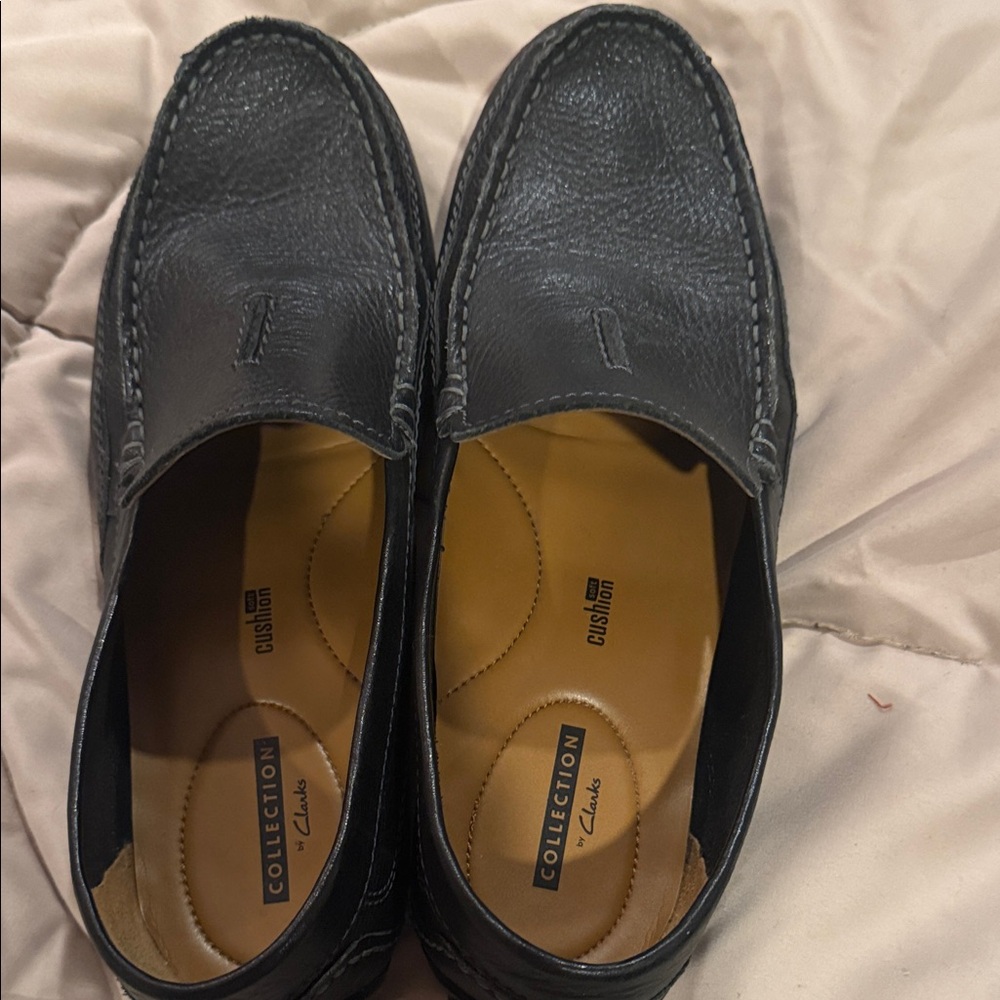 Clarks Men's Dark Leather Slip-Ons